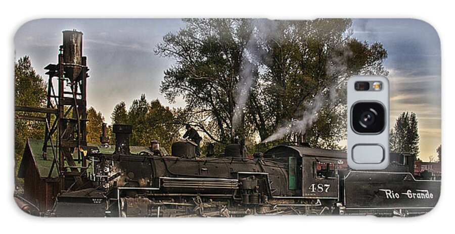 Rio Grande Train Galaxy Case featuring the photograph Stopped at Chama by Priscilla Burgers
