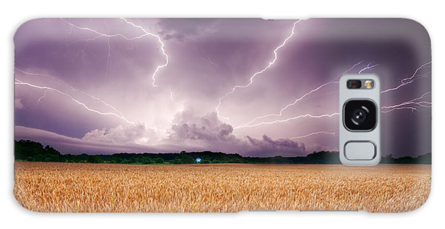 Lightning Galaxy Case featuring the photograph Storm over wheat by Alexey Stiop