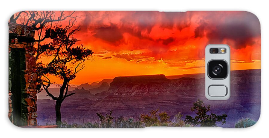 Grand Canyon National Park Galaxy S8 Case featuring the photograph Stormy Sunset at the Watchtower by Greg Norrell