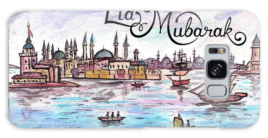 Eid Card Galaxy S8 Case featuring the painting Story of Istanbul CARD by Rafay Zafer
