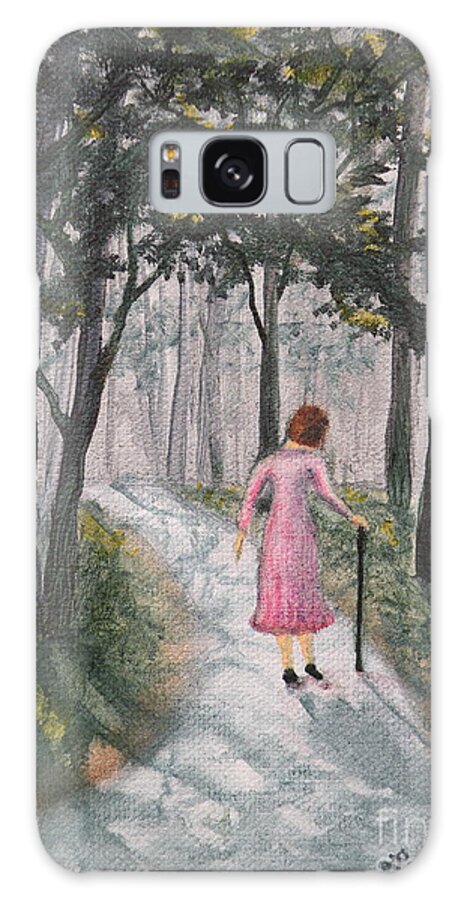 Woman Galaxy Case featuring the painting Strolling Down Memory Lane by Lora Duguay