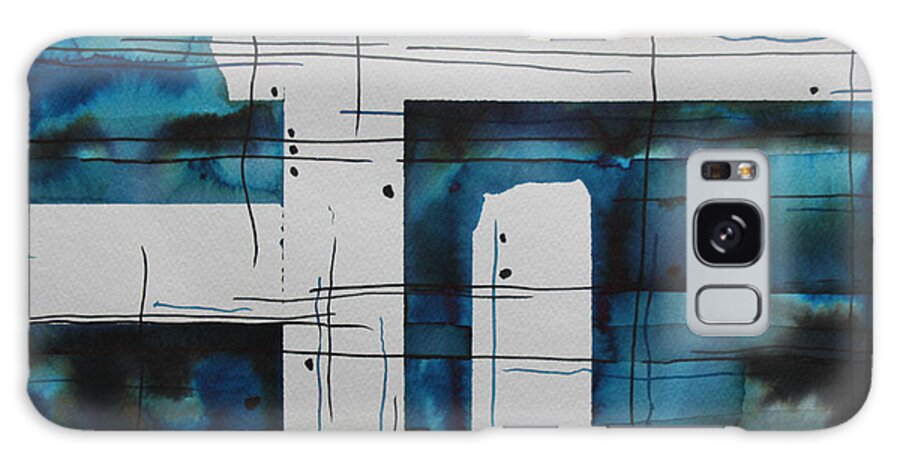Blue Galaxy Case featuring the painting Structure by Allison Fox