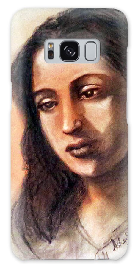 Sketch Galaxy Case featuring the drawing Suchitra Sen by Asha Sudhaker Shenoy