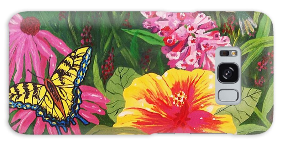 Butterfly Garden Galaxy Case featuring the painting Summer Garden by Ellen Levinson
