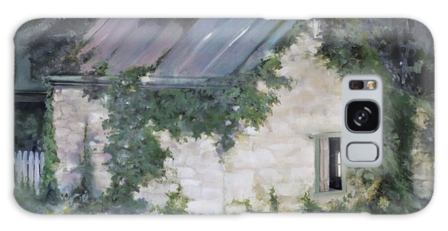Fine Art Stone Building Galaxy Case featuring the painting Summer Kitchen by Rebecca Matthews