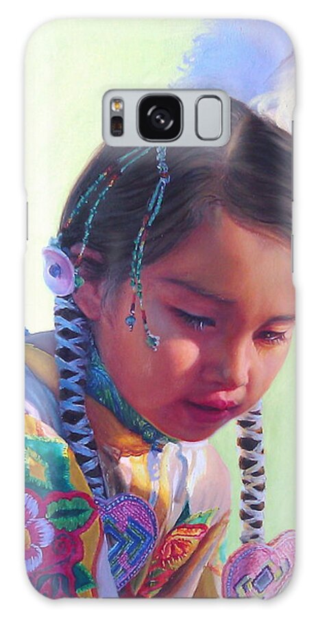 Native American Galaxy S8 Case featuring the painting Sun Kissed by Christine Lytwynczuk