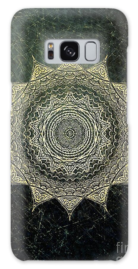 Abstract Galaxy S8 Case featuring the digital art Sun Mandala - background variation by Klara Acel