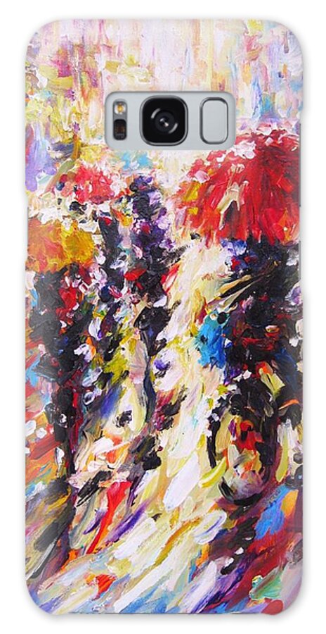 Energy Art Galaxy Case featuring the painting Sun Shower by Helen Kagan