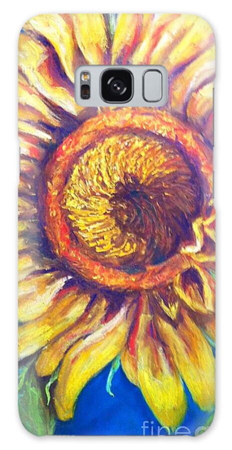 Flower Galaxy Case featuring the painting Sunflower in the Lower Nine by Beverly Boulet