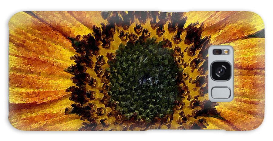 Sunflower With Bee. Beautiful Galaxy Case featuring the digital art Sunflower and Bee by Joan Reese