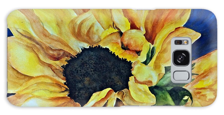 Sunflower Galaxy Case featuring the painting Sunflower in the Winds by Karen Ann