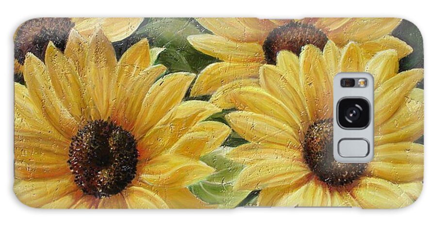 Flower Galaxy Case featuring the painting Sunflower by Sorin Apostolescu