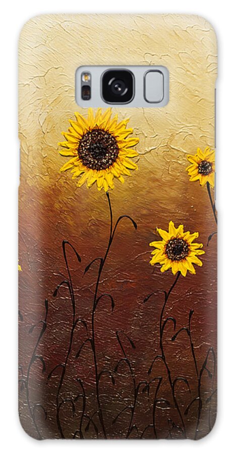 Sunflowers Galaxy Case featuring the painting Sunflowers 1 by Carmen Guedez