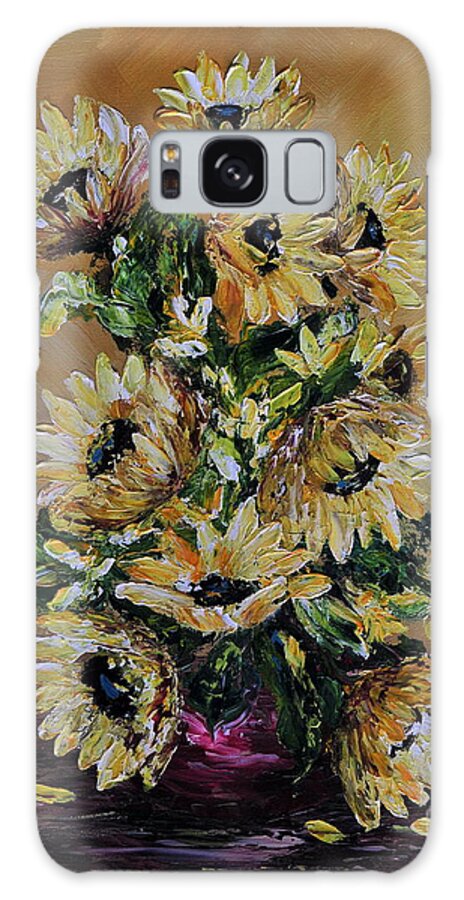 Still Life Galaxy Case featuring the painting Sunflowers For You by Teresa Wegrzyn