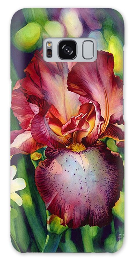 Iris Galaxy Case featuring the painting Sunlit Iris by Hailey E Herrera