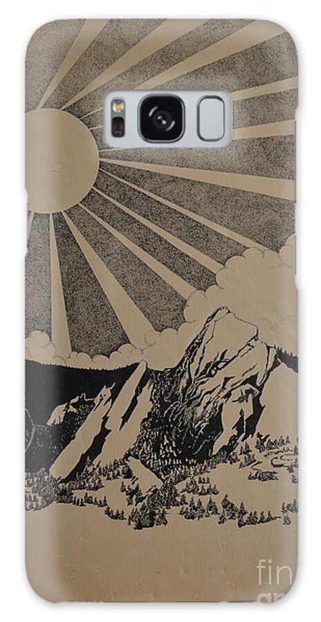 Boulder Galaxy Case featuring the drawing Sunny 300 days a year by Stuart Engel