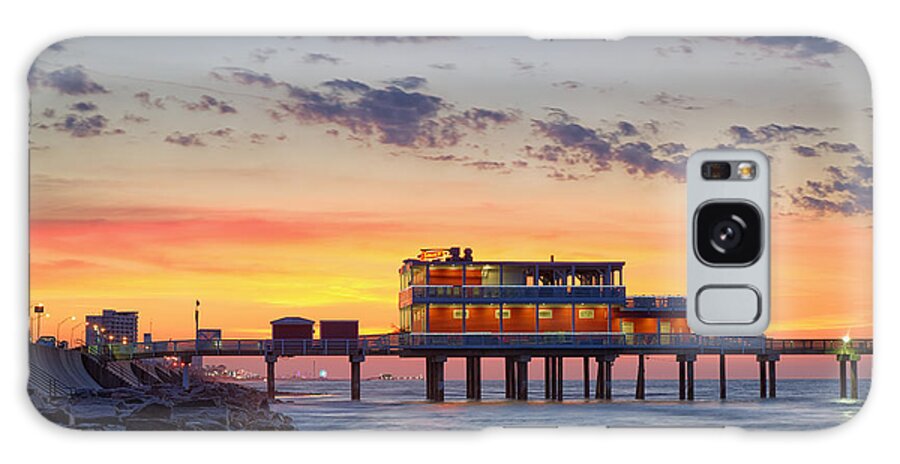 Galveston Galaxy Case featuring the photograph Sunrise at the Pier - Galveston Texas Gulf Coast by Silvio Ligutti