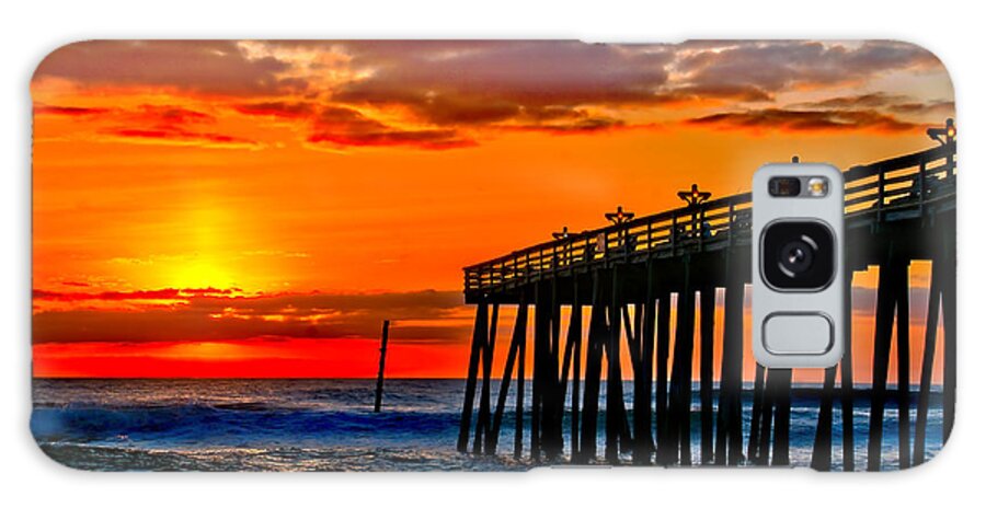 Banks Galaxy Case featuring the photograph Sunrise by the Pier by Nick Zelinsky Jr