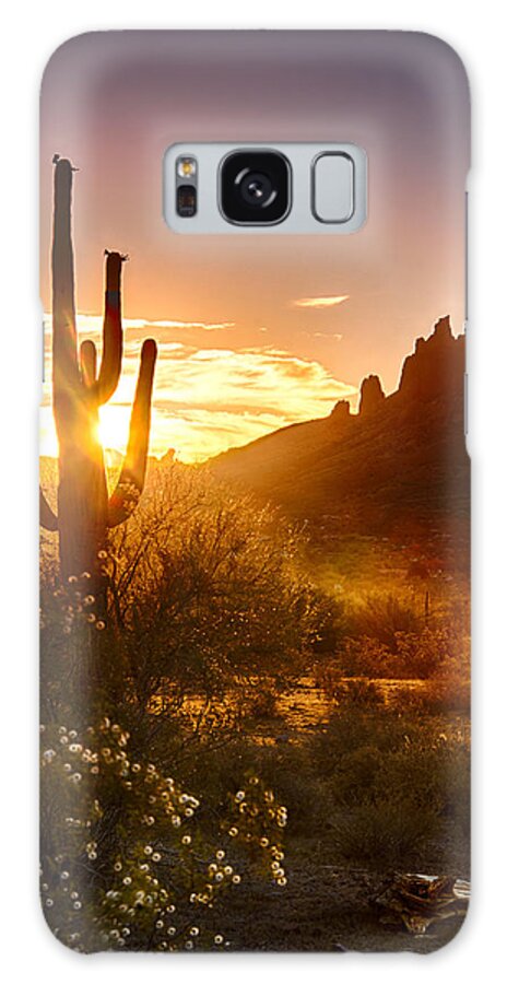 Sunrise Galaxy Case featuring the photograph Sunrise in the Superstitions by Saija Lehtonen