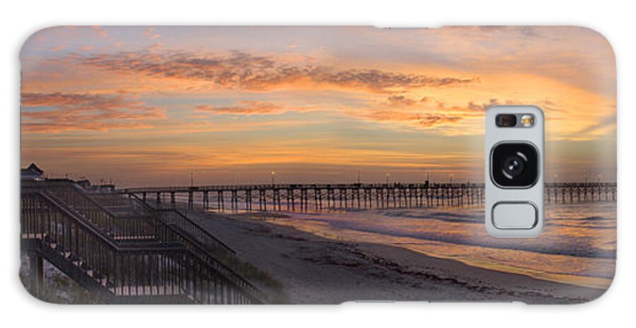 Fishing Pier Galaxy Case featuring the photograph Sunrise on Topsail Island Panoramic by Mike McGlothlen