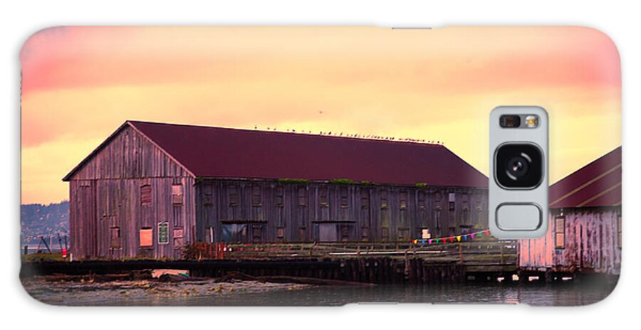 Bellingham Galaxy Case featuring the photograph Sunrise over Abandoned Fish Plant by Judy Wright Lott