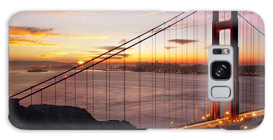 Sunrise Galaxy Case featuring the photograph Sunrise over the Golden Gate Bridge by Brian Jannsen