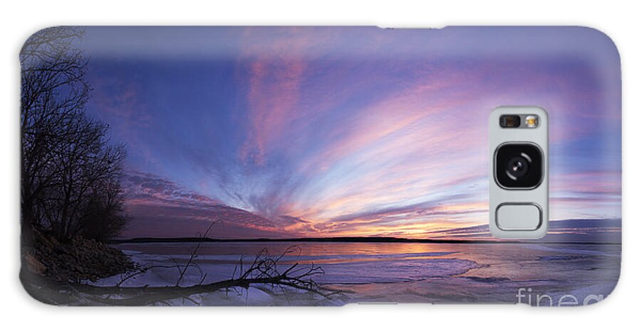 Lake Sunset Galaxy Case featuring the photograph Sunset at Lovewell Lake Kansas by Art Whitton