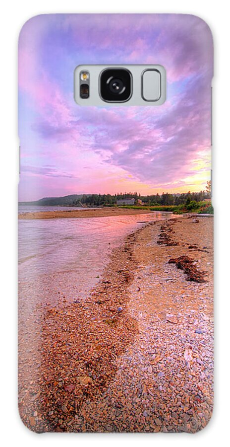 stanley Beach grand Manan Island Galaxy Case featuring the photograph sunset at Stanley Beach. by Evelyn Garcia