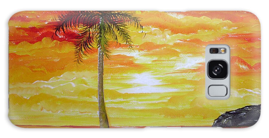 Sunset Galaxy Case featuring the painting Sunset in Florida by Gloria E Barreto-Rodriguez
