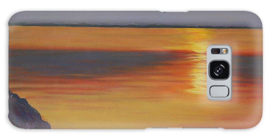 Painting Galaxy Case featuring the painting Sunset Lignano Sabbia D'oro Italy by Stella Marin