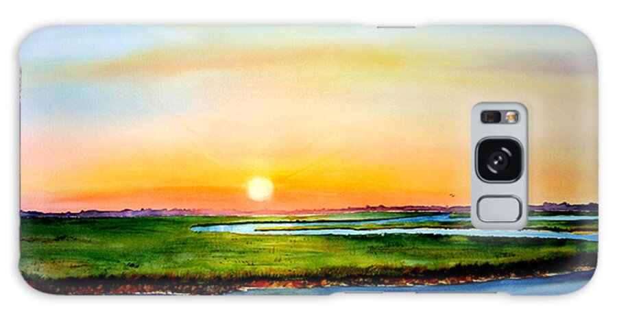 Sunset Galaxy S8 Case featuring the painting Sunset on the Marsh by Phyllis London