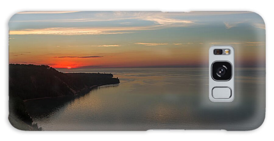 Pictured Rocks National Lakeshore Galaxy Case featuring the photograph Sunset over AuSable Point. by Gary McCormick