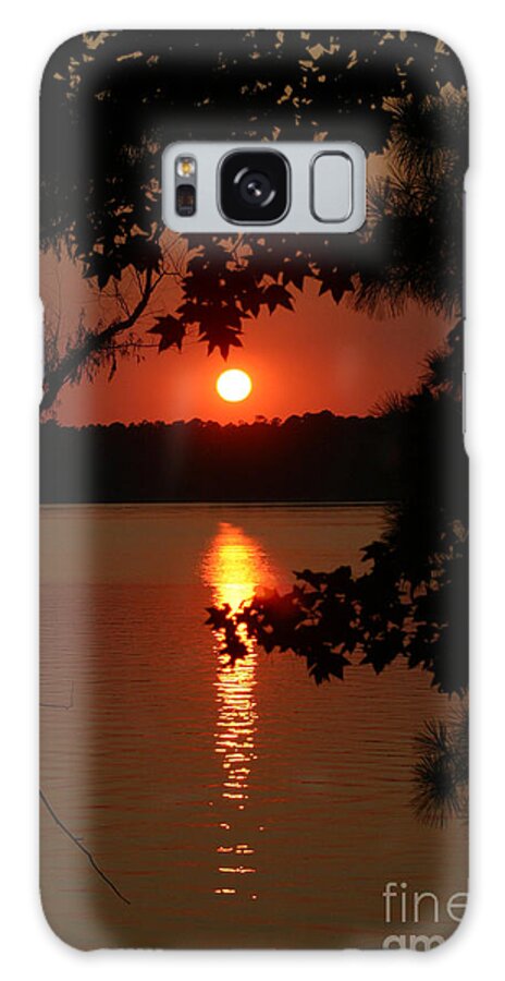 Lake Galaxy Case featuring the photograph Sunset over Lake by D Wallace