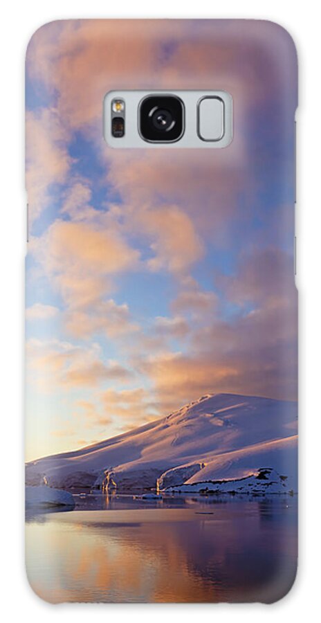 Nis Galaxy Case featuring the photograph Sunset Over Mountains Lemaire Channel by Erik Joosten