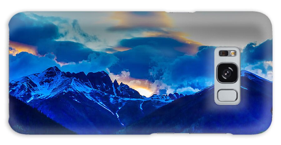 Sunset Galaxy Case featuring the photograph Sunset over Mountains by Tommy Farnsworth
