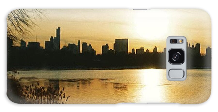 Newyork_instagram Galaxy Case featuring the photograph Sunset Over The Reservoir Central Park by Picture This Photography