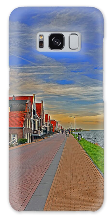 Travel Galaxy Case featuring the photograph Sunset Over Volendam by Elvis Vaughn