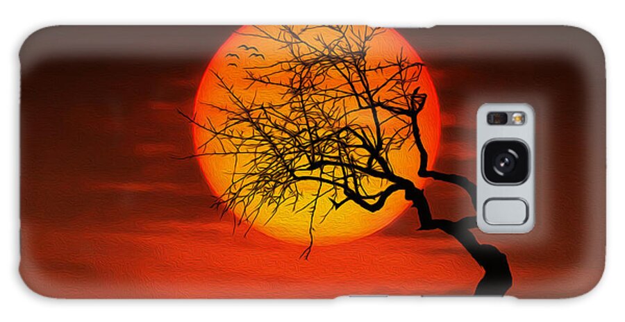 Amazing Nature Galaxy Case featuring the photograph Sunset tree by Bess Hamiti