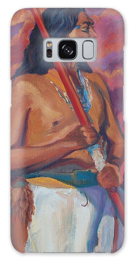 Chief Galaxy S8 Case featuring the painting Sunset Warrior by Christine Lytwynczuk