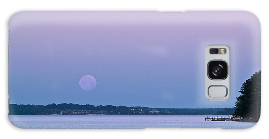 Moon Setting Galaxy Case featuring the photograph Super Moon Setting-1 by Charles Hite