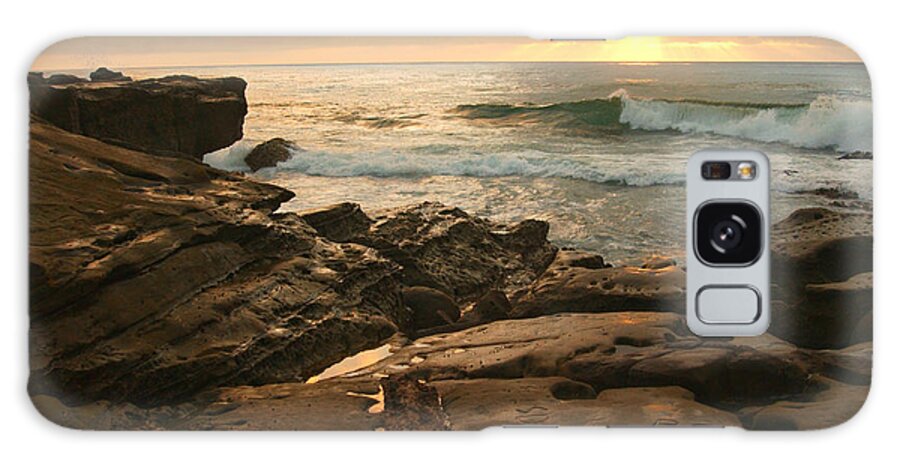 La Jolla Galaxy S8 Case featuring the photograph Surf and Reef Reflections in Sunset - La Jolla California by Anna Lisa Yoder 
