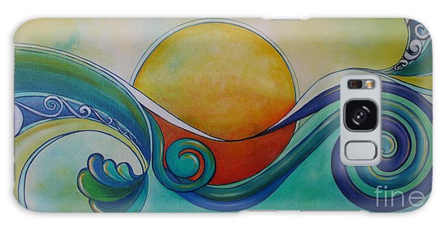 Reina Cottier Galaxy Case featuring the painting Surf Sun Spirit by Reina Cottier