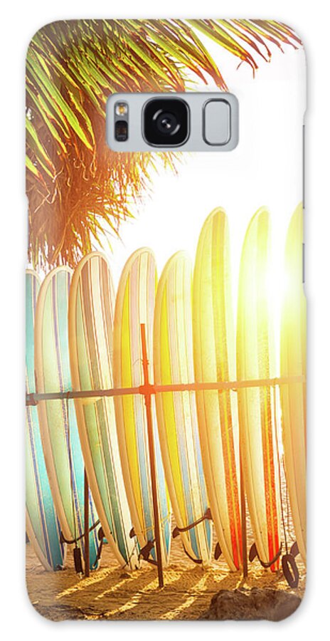 #faatoppicks Galaxy Case featuring the photograph Surfboards At Ocean Beach by Arand
