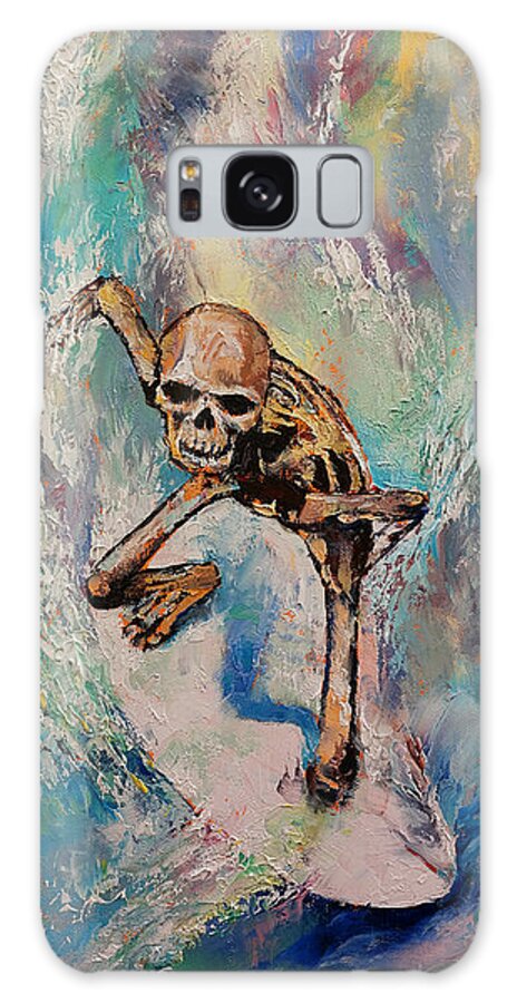Skull Galaxy Case featuring the painting Surfer by Michael Creese