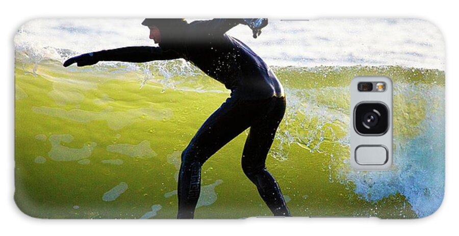 Human Galaxy Case featuring the photograph Surfer Riding A Wave by Linda Wright