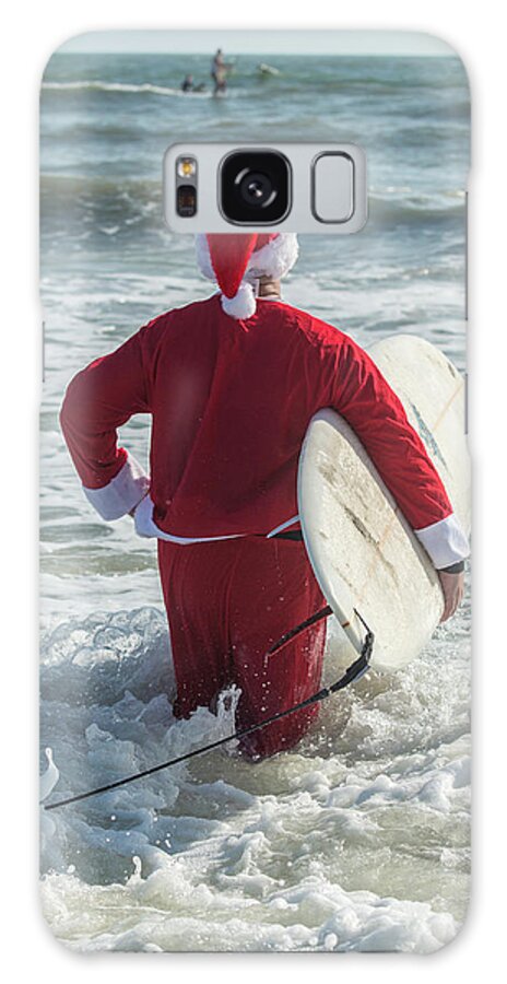 Adult Galaxy Case featuring the photograph Surfing Santas, Surfboards, Cocoa by Jim Engelbrecht