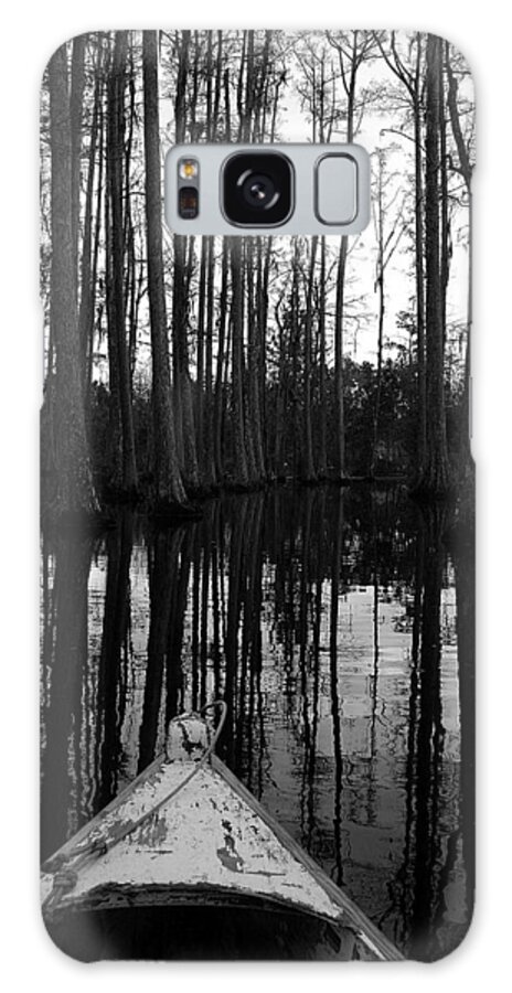 Black And White Galaxy S8 Case featuring the photograph Swamp Boat by Shirley Radabaugh