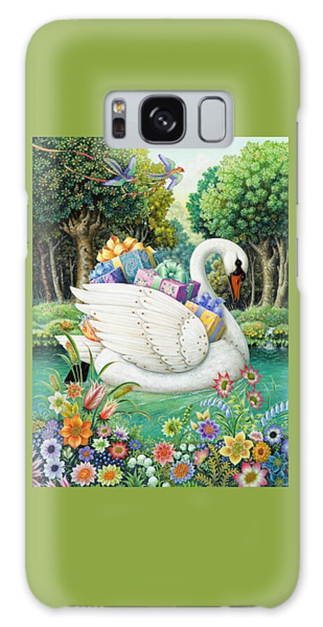 Birthday Galaxy Case featuring the painting Swan Boat by Lynn Bywaters