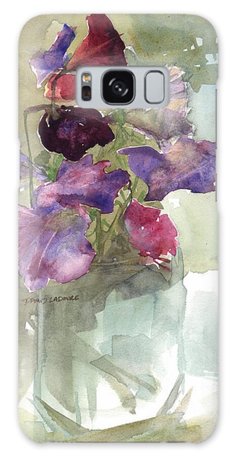 Sweetpeas Galaxy Case featuring the painting Sweetpeas 3 by David Ladmore