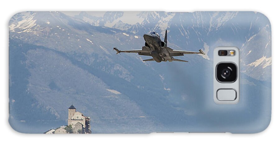 No People Galaxy Case featuring the photograph Swiss Air Force F-5e Tigers Above Sion by Timm Ziegenthaler